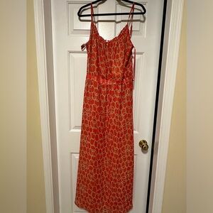 Size 6 banana republic dress in orange and tan jeans n good condition